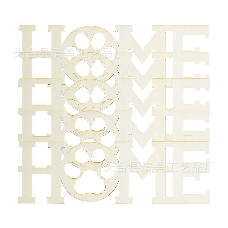 HOME letras virutas de madera decoración de casa nueva decoración decoración de madera de fiesta del hogar