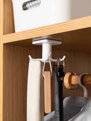 A5L rotatable hook kitchen wall spatula spoon storage rack without punching holes in the bathroom entrance without marks glue hook