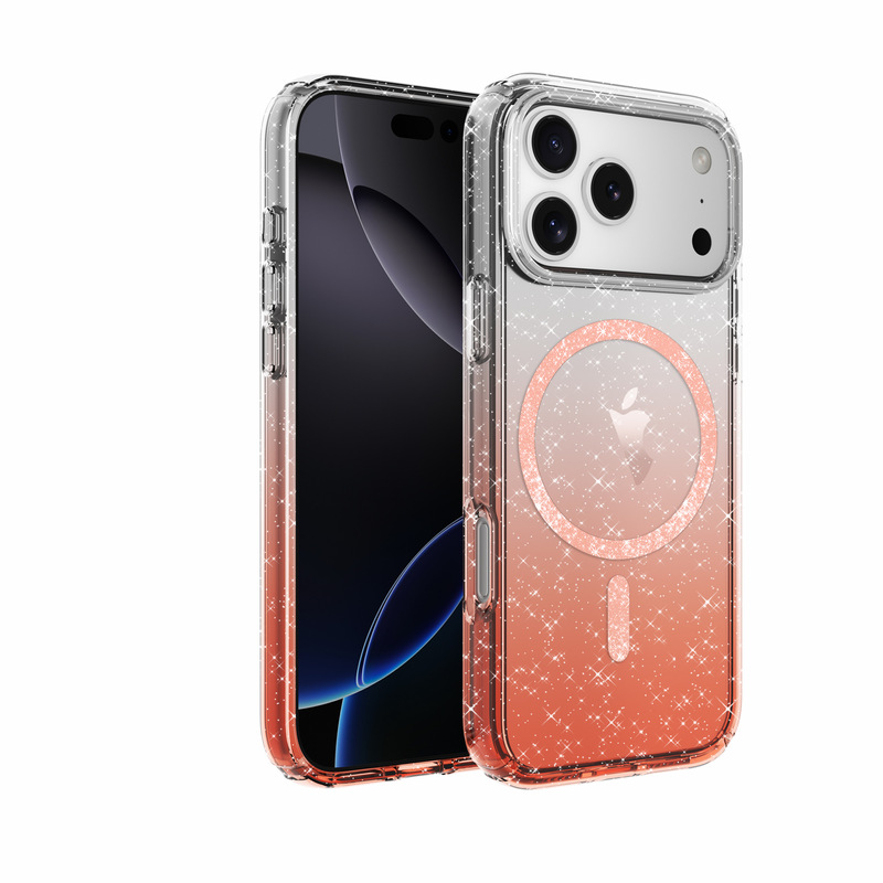 Suitable for Defender Flash Magnetic Magesafe Apple Iphone17Promaxir Four-Corner Glitter Gradient Mobile Phone Case