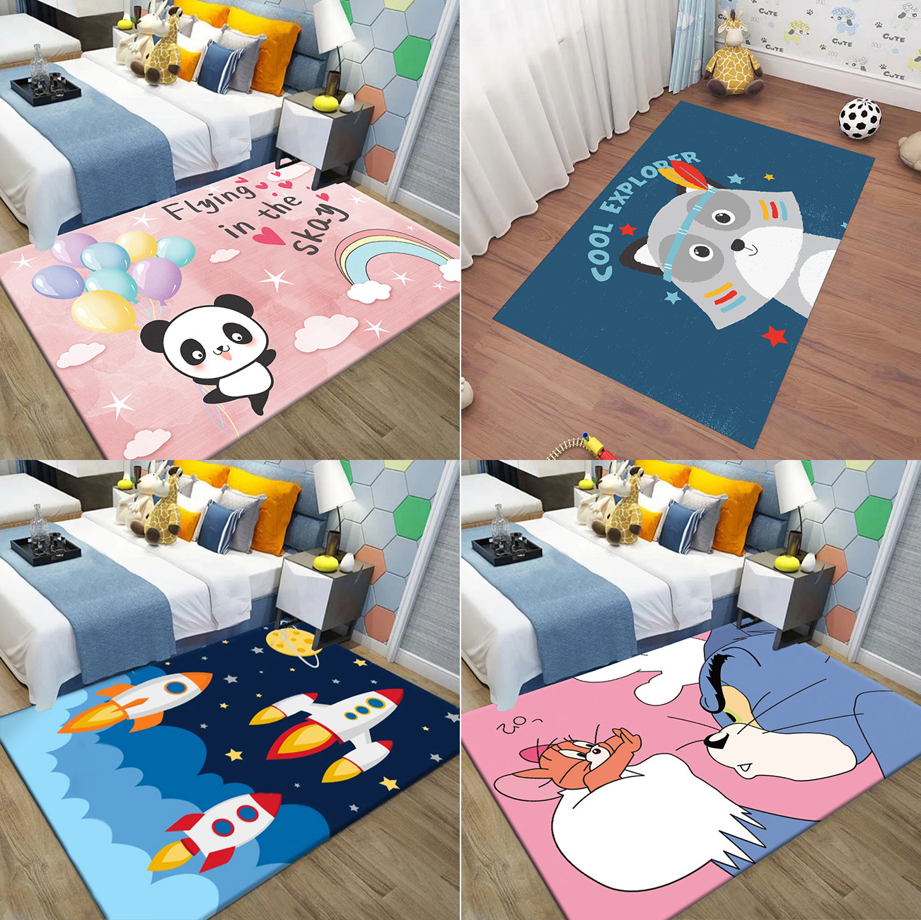 Cartoon Floor Mats, Door Mats, Entrance Carpets, Bathroom Bedrooms, Home Bedside Blankets, Climbing Mats, Yoga Mats