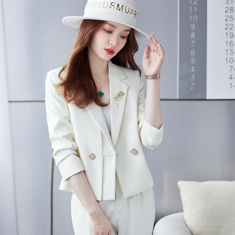 Khaki autumn elegant classic suit jacket