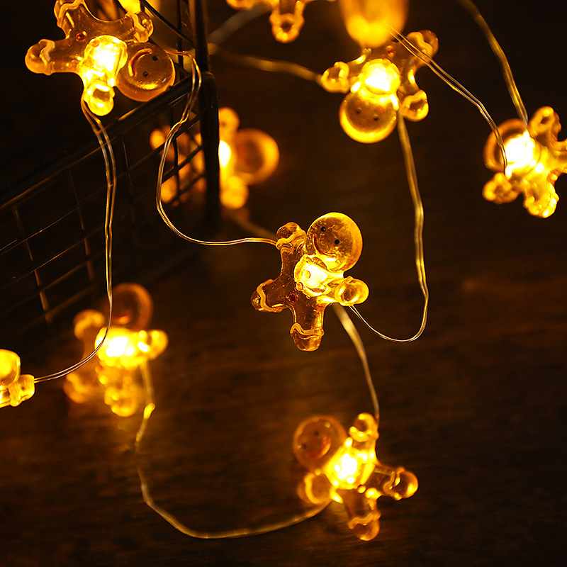Transfronterizos dedicados a la cadena de luces de Navidad campana de Santa Claus LED cadena de luces decoración atmósfera fábrica de lámparas al por mayor