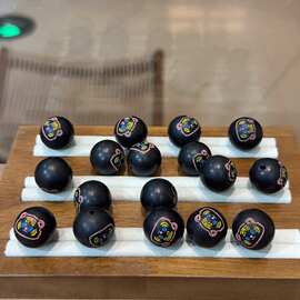 黑檀彩绘老虎猫咪珠散珠配件手工DIY文玩手串项链配珠卡通配饰