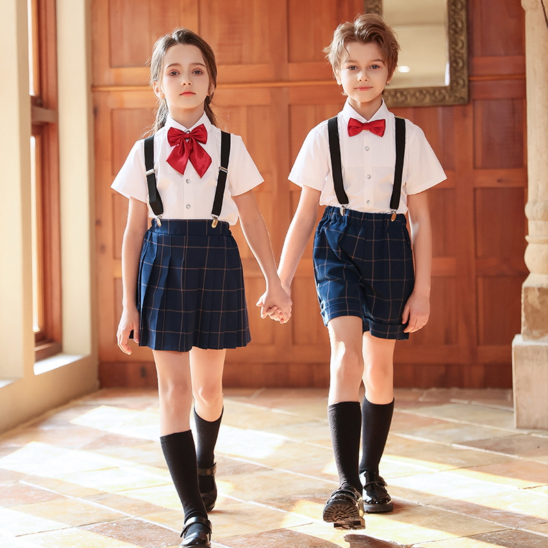 Traje de actuación para niños Traje de correa para niños y niñas Traje de actuación de anfitrión de escuela primaria Traje de jardín de infantes Vestido de coro