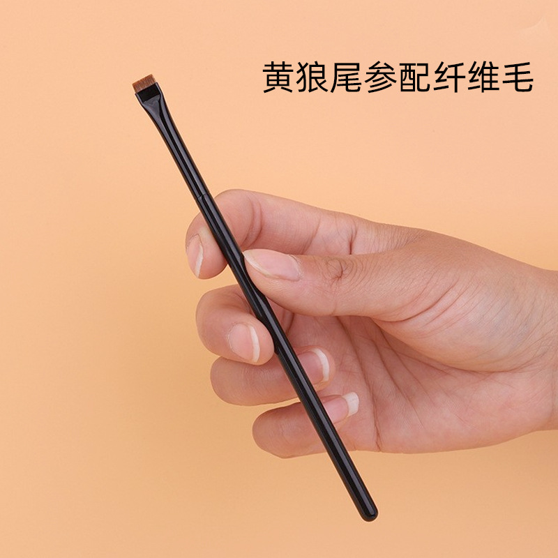 Cangzhou hoja cepillo de maquillaje cepillo de cejas cabeza plana delineador de ojos cepillo corrector de dedo mágico cepillo de pelo de visón cepillo de ranura de lágrima cepillo de maquillaje en stock