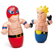 新款现货加厚PVC充气闪电侠 恐龙充气不倒翁卡通儿童拳击玩具批发