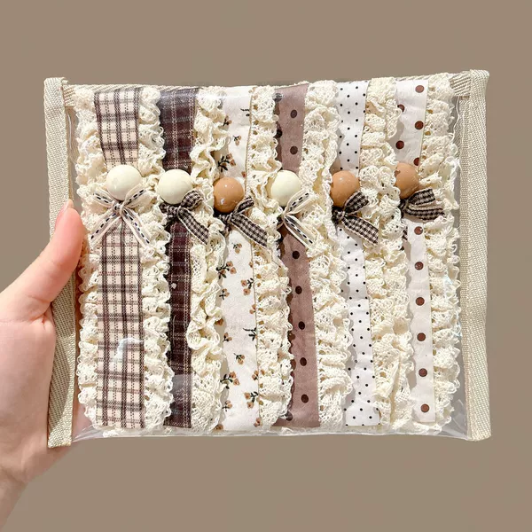 Children's magic tape headband, brown, for autumn and winter, women's forehead hairband, hair accessory for girls, perfect for tidying up stray hairs, baby