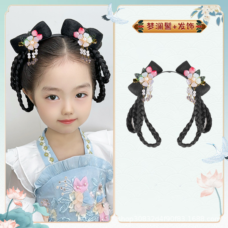 Menglan 번 + 복숭아와 자두 헤어 액세서리 한 쌍