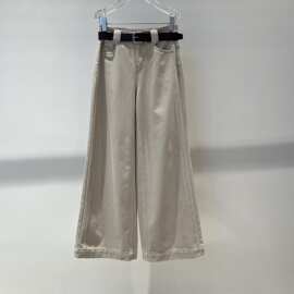 2025冬季新款女装百搭配腰带宽松简约显瘦休闲牛仔裤女 324022