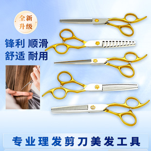 Barber Hairdressing Scissors Set, Flat Scissors, Thinning Scissors, Fishbone Scissors, Traceless Scissors, Antler Tooth Scissors