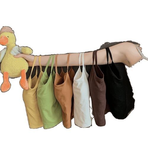 Back Exposing Women's Summer Sweat Repair Yang Energy Top with Bra Cup for Nipple Exposure and Inner Wear