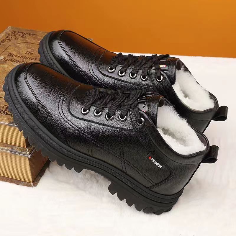 Nuevos zapatos de algodón de invierno transfronterizos para hombres nuevos zapatos cálidos y casuales de moda de zapatos de cuero de negocios al por mayor image 2