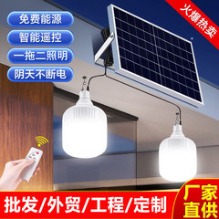 新款太阳能灯泡超亮户外庭院灯挂灯防水充电家用室内一拖二照明灯