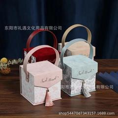 流苏烫金结婚伴手礼喜糖盒 婚庆婚礼订婚回礼礼盒皮带手提糖果盒