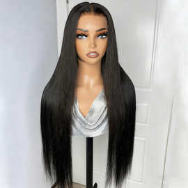 13*4HDlace高清蕾丝真人发假发头套Straight hair100humanhairwig