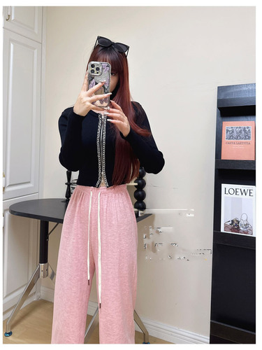 Cashmere Wide Leg Pants for Women - Spring and Autumn Warm Long Pants - Sports Pants - Slim Straight Leg Pants - Slimming Pants