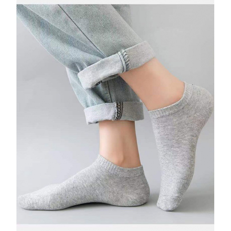 단색 보트 양말 회색