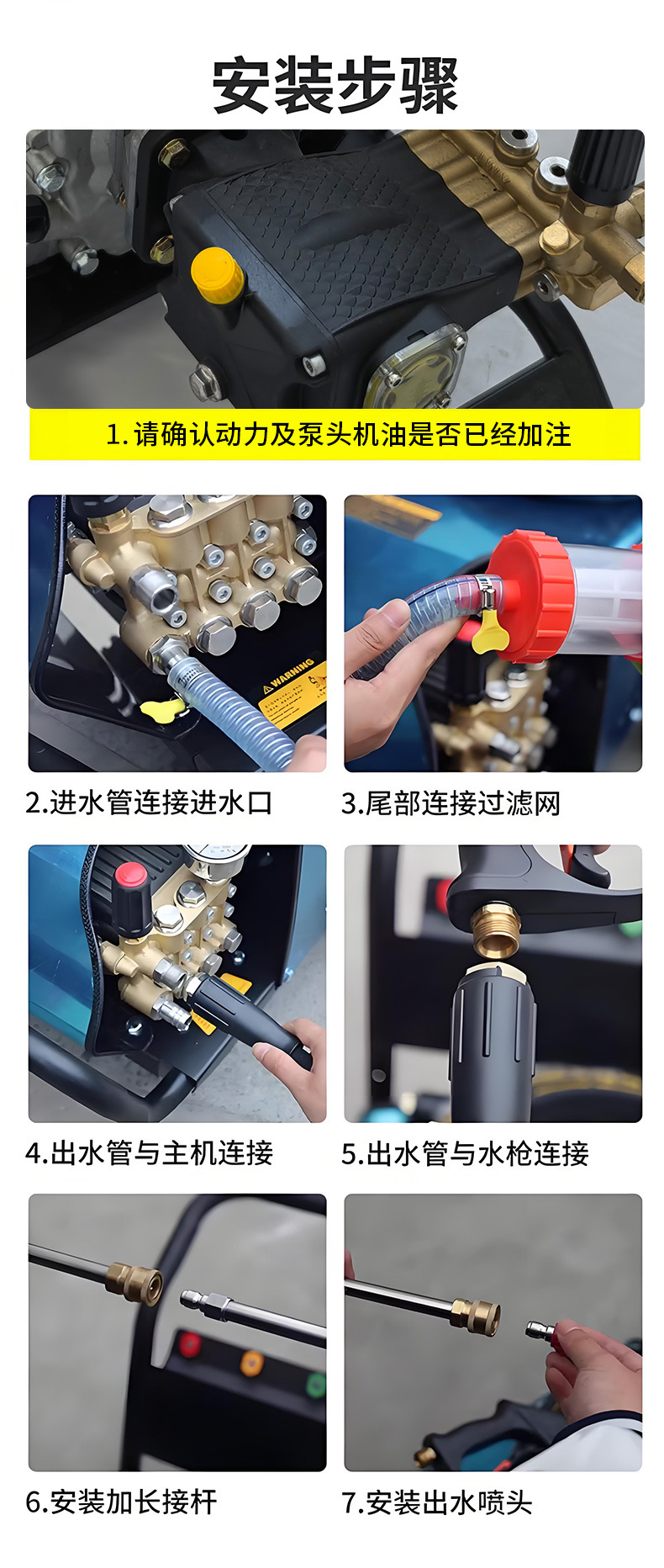 Jianweiye 100kg High-Pressure Car Washer for Home Use, High-Power Car Cleaning Tool, High-Pressure Washer for Livestock and Animal Husbandry