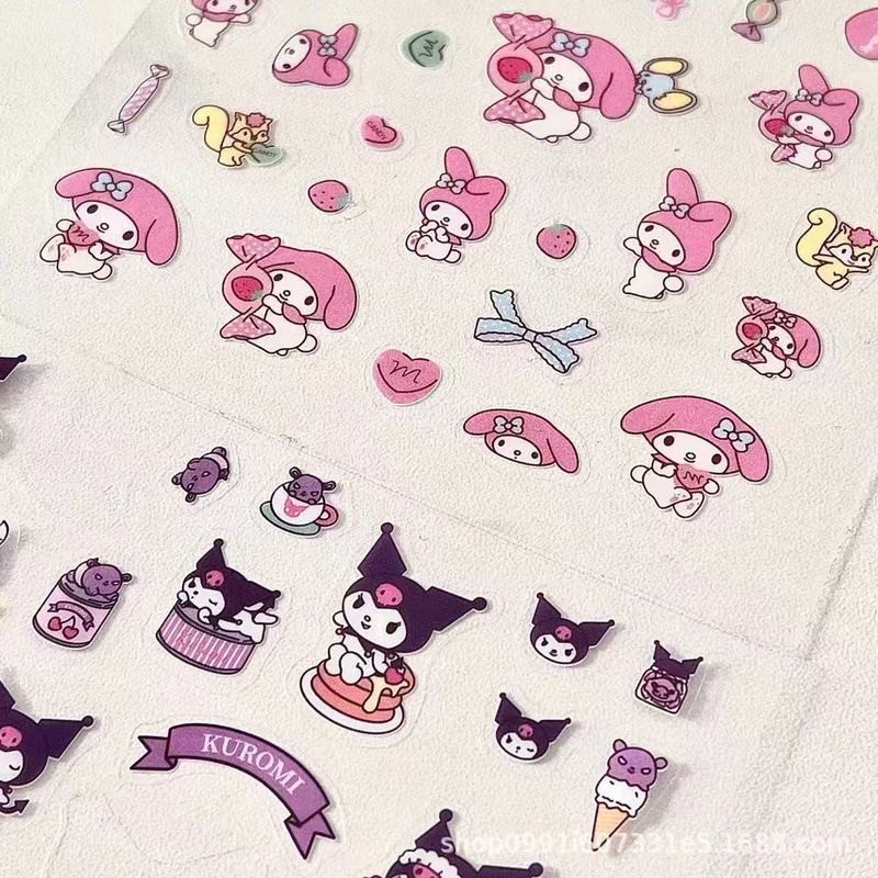 日系アニメ透明サンリオシールdiy混合手帳高颜値素材小貼り画装飾防水シール|undefined