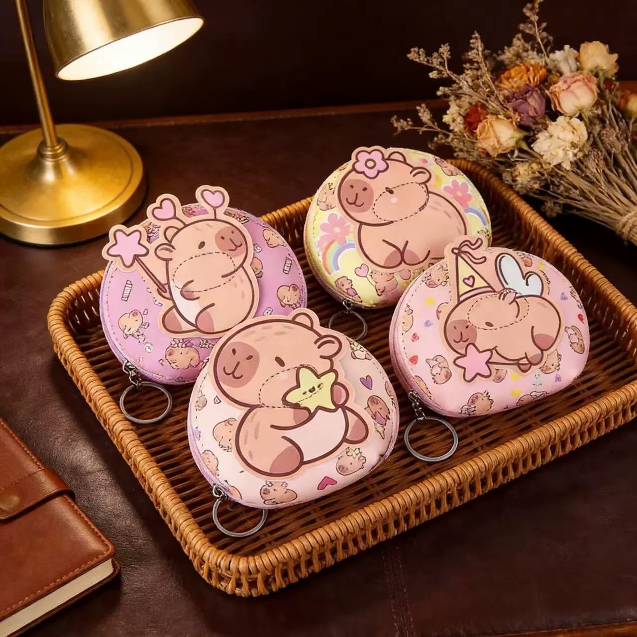 跨境新款货源可爱呆萌猫咪零钱包口红包数据线包零钱袋厂家批发