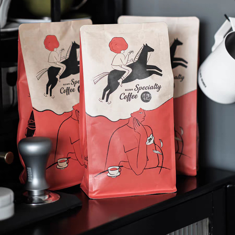 李想珈同款环保牛皮纸咖啡袋易撕拉链袋