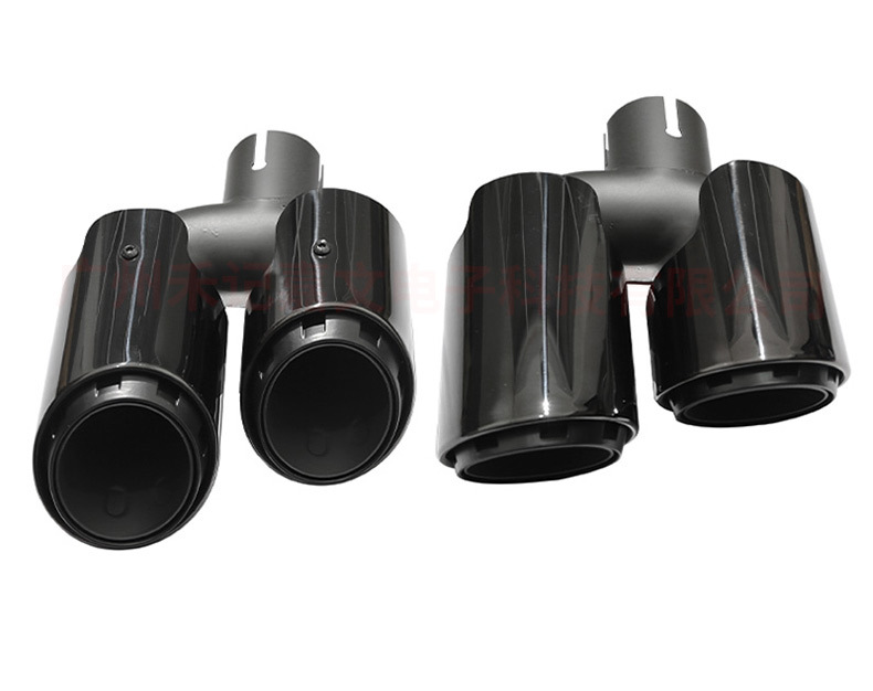 Suitable for 2014-2018 Porsche Macan tailpipe modification and upgrade, stainless steel three-layer titanium black exhaust pipe tail