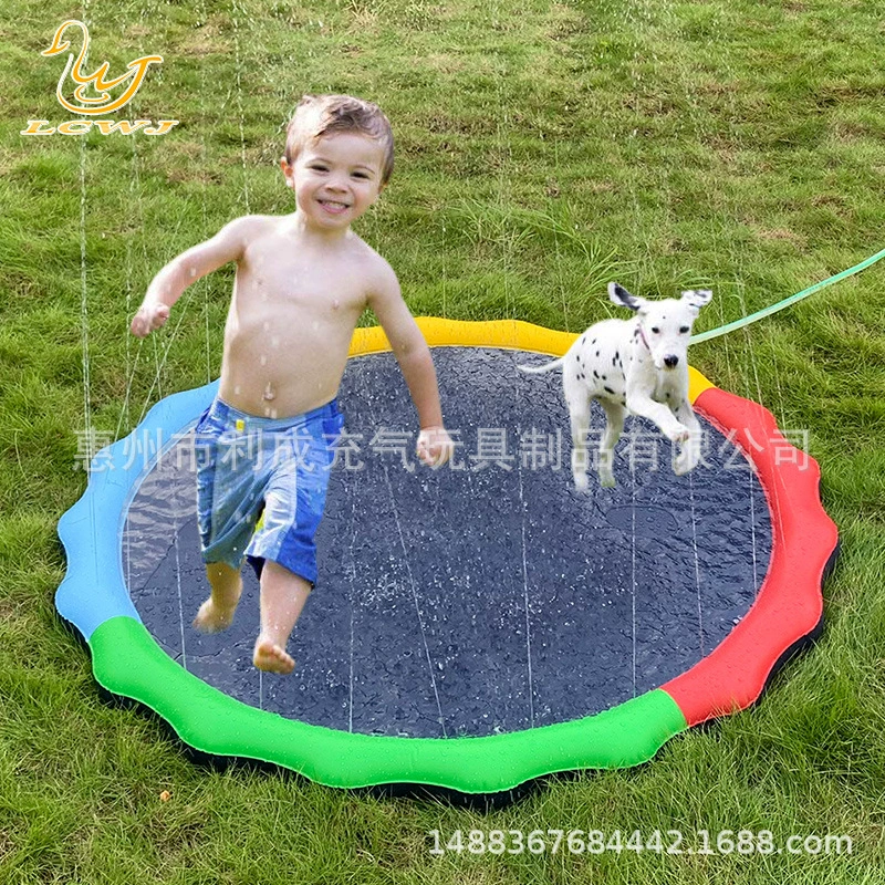 Amazon Лидер продаж утолщенный нескользящий коврик для распыления домашних животных, детский открытый Спринклерный коврик, ПВХ, спрей для воды для домашних животных