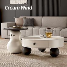 新款奶油风雪人茶几电视柜组合现代简约创意家用小户型客厅带抽屉