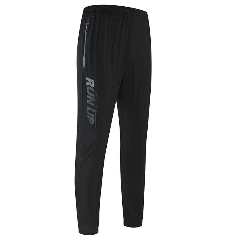 Casual impreso pantalones de secado rápido pantalones deportivos de otoño de los hombres transpirable delgada atados al tobillo de seda de hielo fresco fitness pantalones de correr