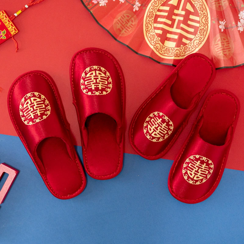 Свадебные тапочки красный дом высокого класса свадебные тапочки для мужчин и женщин