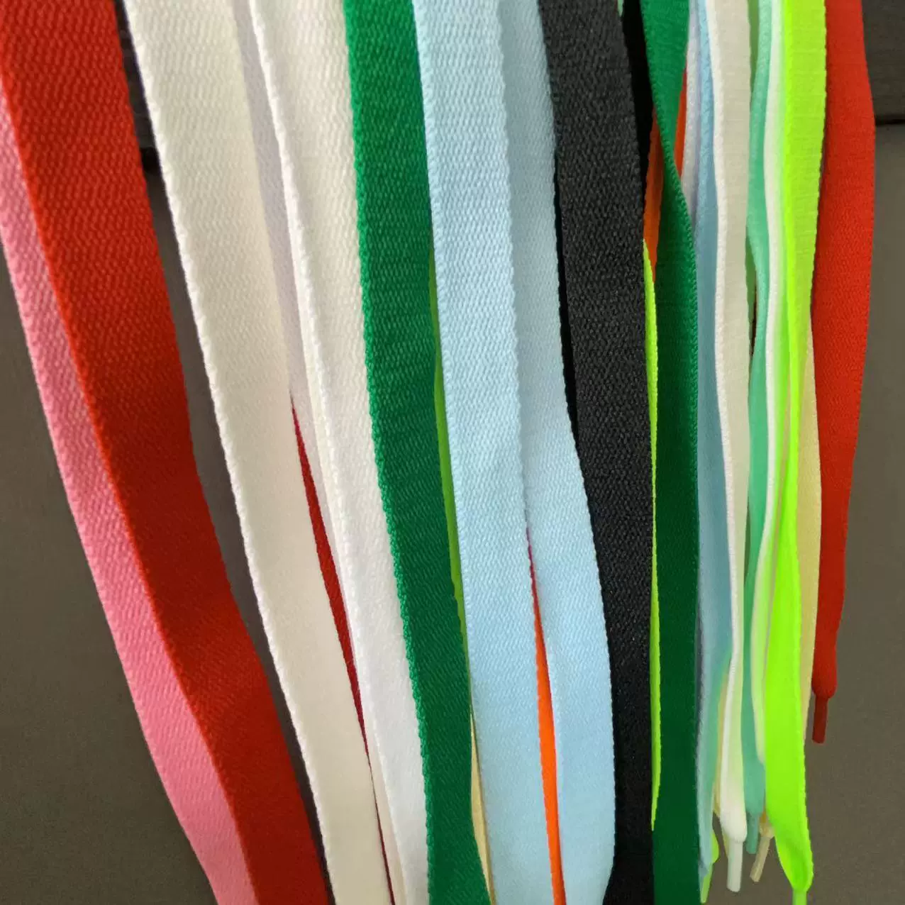 厂家批发AJ鞋带 新款 马卡龙特宽扁彩色面包休闲运动国潮鞋微弹鞋