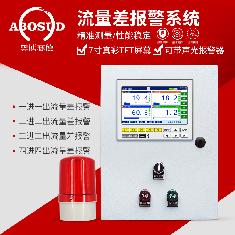 中频炉进出水流量差报警仪铸造厂进出流量温度差值压力报警仪系统