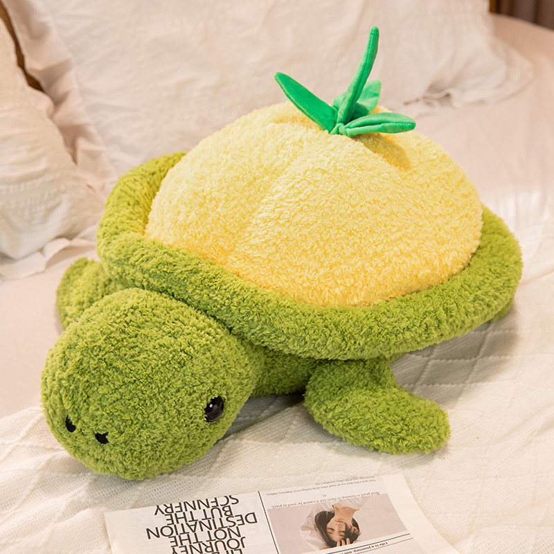 Piña tortuga muñeca verde piel tortuga muñeca tortuga almohada niña muñeca de trapo niños Linda pequeña tortuga de peluche de juguete