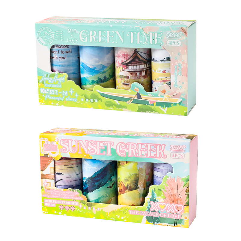 Nubes que fluyen y sombras serie pet tema de paisaje cinta de paisajismo caja de bricolaje material de decoración de cuenta manual cinta de collage