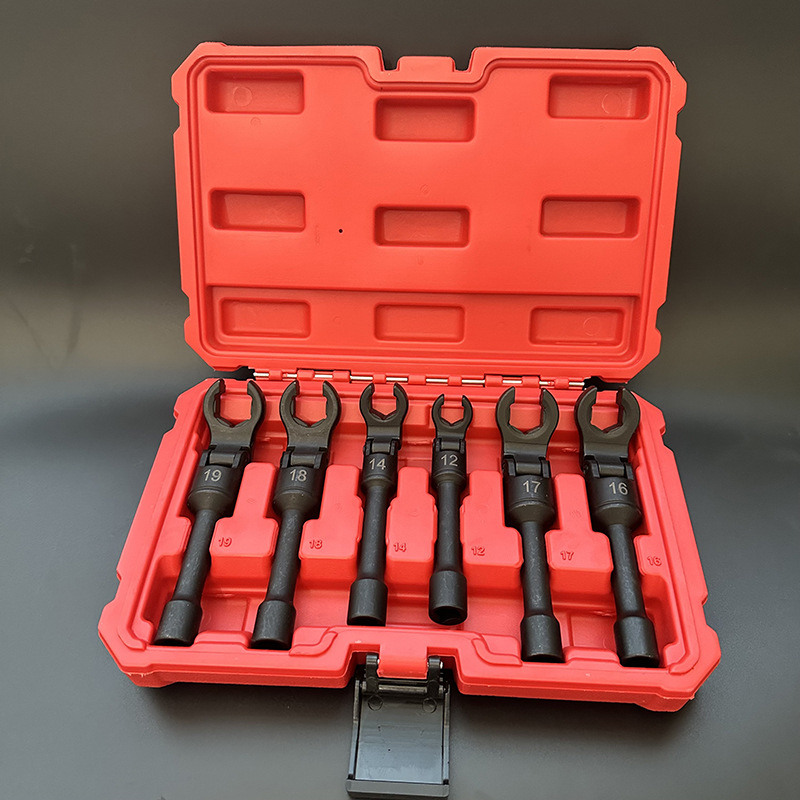 厂家直销 6件套加长活动头喷油嘴油管扳手套装