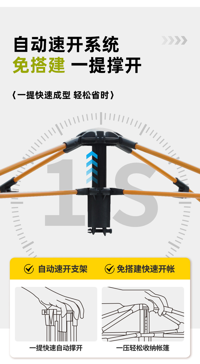Outdoor Tent for Camping, Beach, Portable Folding, Automatic Quick Setup, Sun Protection, Thickened, Rainproof, Wholesale