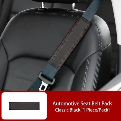 Seat belt shoulder pad: Leather Shoulder Pads, Breathable Universal - unlabeled-shoulder-pads-one-set