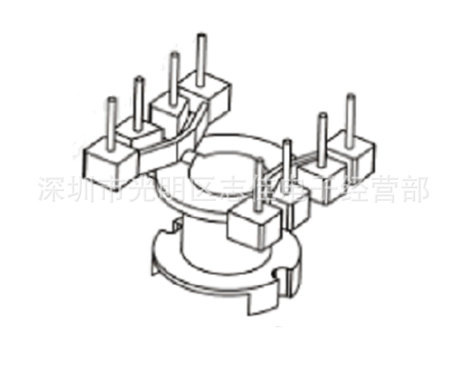 RM6高频骨架变压器骨架RM6通讯骨架直排立式4+4针骨架