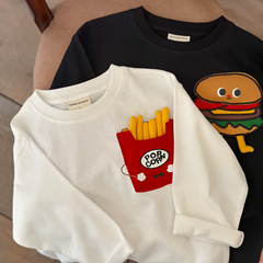 子供秋 Tシャツボトリングシャツ男の子長袖韓国風ルーズ女の子トップス 2025 秋子供服在庫あり