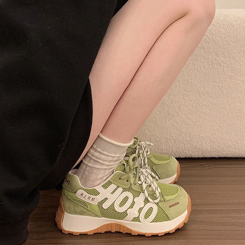 2026 primavera y verano nuevo campus frente al viento correa de moda multifacé de color bajo antideslizante zapatillas deportivas cómodas de mujer