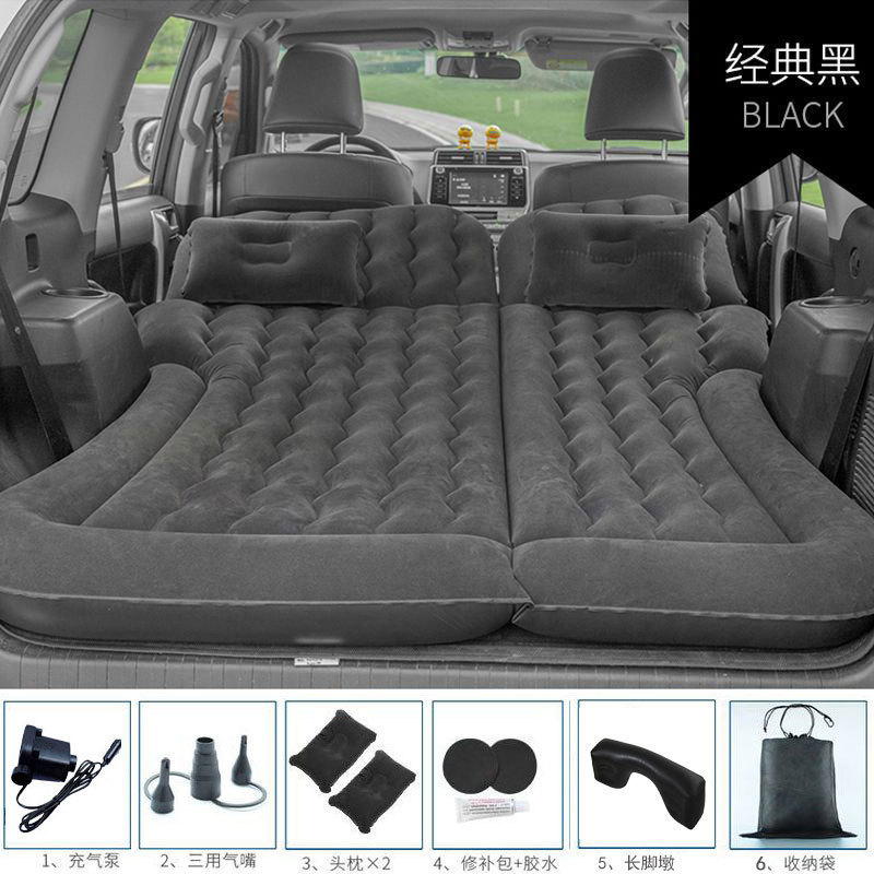 車のインフレータブルベッドsuv自動車通用折りたたみ厚い植毛後列専用横になることができます。|undefined