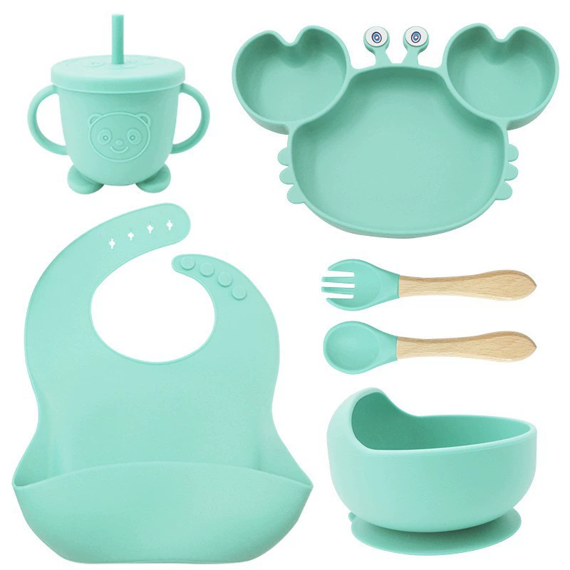 Children's silicone tableware, set, cartoon food silicone, dinner plate