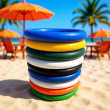 吊环配件幼儿园体操环吹塑无声手环彩色大圆环儿童家用运动吊环