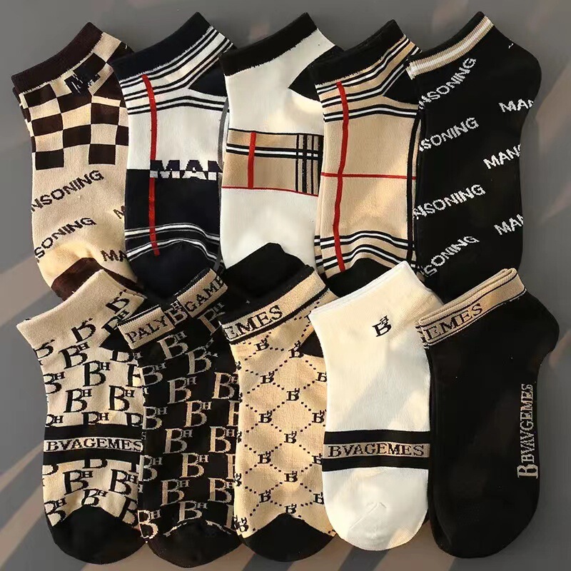 Socks men's socks summer thin ins fashionable all-match high-looking trendy cool deodorant low-top men's ankle socks trendy