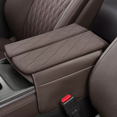 Suitable for Byd Han Central Control Armrest Box Heightening Pad Storage Bag Decorative Armrest Box Protective Cover Interior Modification (Armrest box pad) - han-unicorn-brown