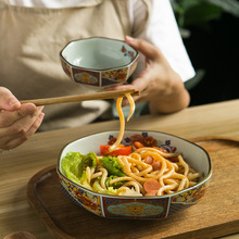 日式陶瓷餐具复古伊万里风格家用日式吃饭碗单个圆钵大号泡面汤碗