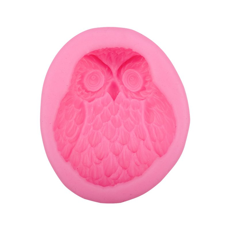 DIY gran búho molde de silicona para hornear chocolate aromaterapia creativa arcilla yeso