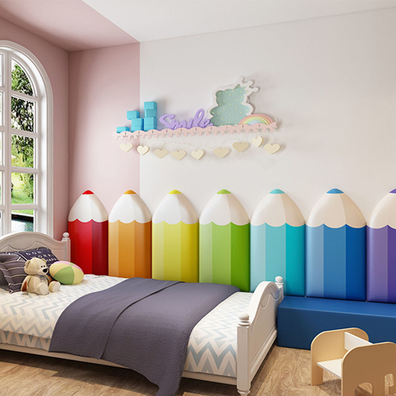 Children's Room Anti-Collision Soft Wall Stickers Self-Adhesive 3D Stereo Tatami Wall Surround Decoration Baby Anti-Collision Bedside