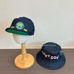 儿童帽子日系秋季男女宝宝牛仔渔夫帽时尚遮阳帽百搭拼色鸭舌帽潮