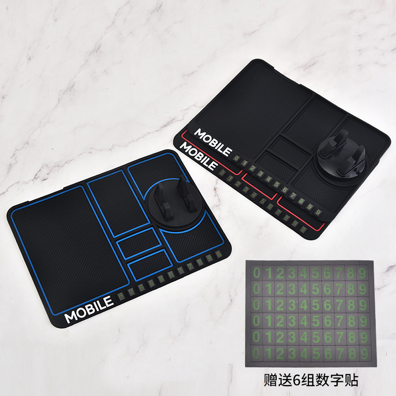 Venta al por mayor del coche antideslizante estera del coche estera de almacenamiento multifuncional giratoria soporte de navegación panel de instrumentos de aparcamiento temporal signo Mat